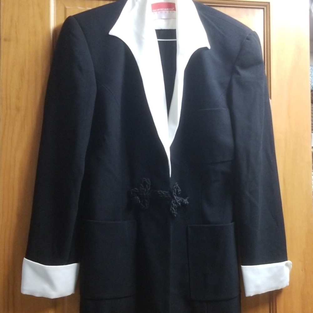 Back and white suit jacket